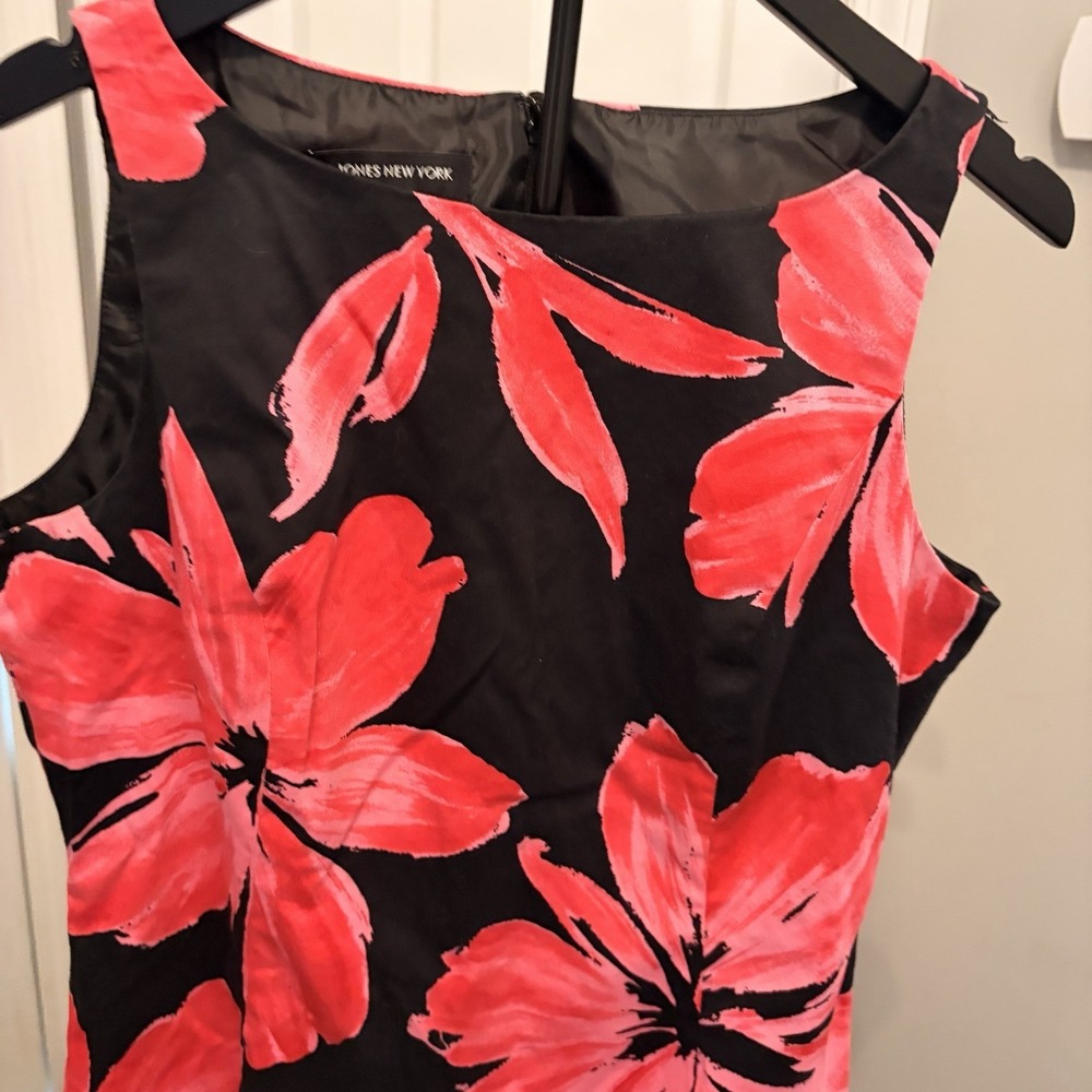 Jones New York Floral Print Sheath Dress Woman's‎ Size 12 Wedding Guest Business - Picture 3 of 9